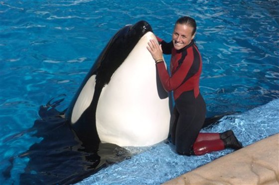 Dawn Brancheau, the whale trainer who was killed on Wednesday, is seen performing on Dec. 30, 2005.